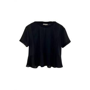 NEW SACAI women's satin x cotton jersey tee in black